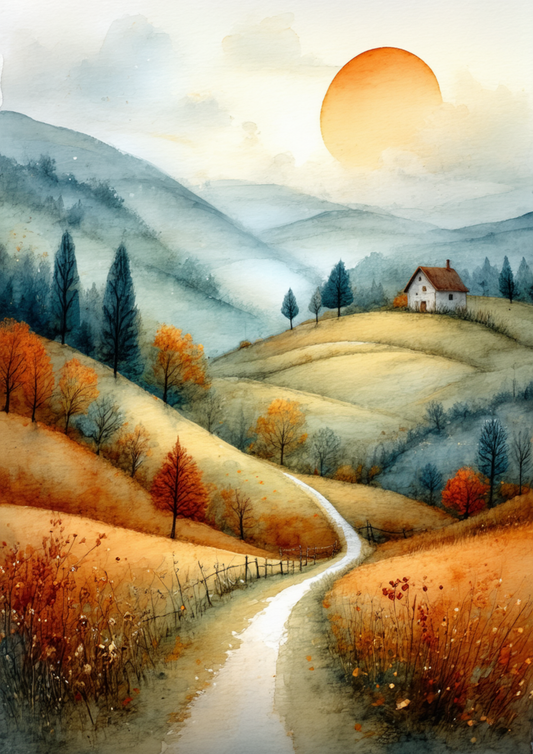 Sticker Sheet / Greeting Card – Autumn Landscape Full Cat. No. 9978