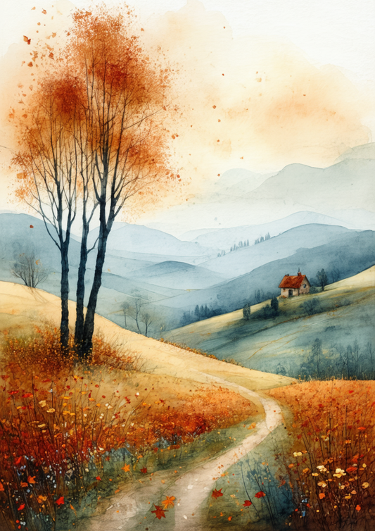 Sticker Sheet / Greeting Card – Autumn Landscape Full Cat. No. 9980