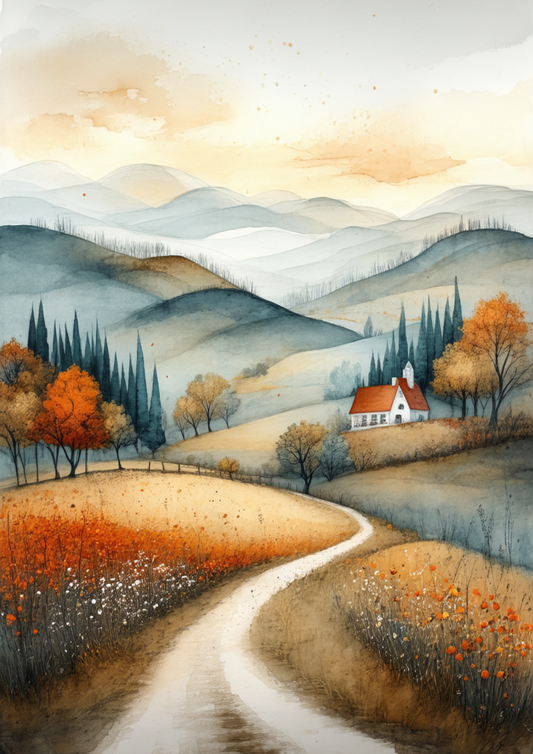 Sticker Sheet / Greeting Card – Autumn Landscape Full Cat. No. 9981