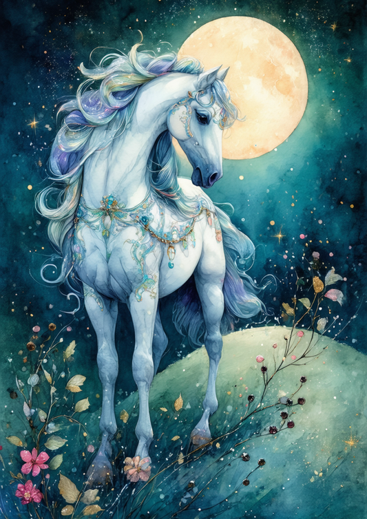 Sticker Sheet / Greeting Card – Collage Mystic Blue Stallion Cat. No. 9984