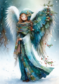 Sticker Sheet / Greeting Card – Patchwork Winter Angel Full Cat. No. 9999