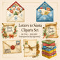 Watercolor Letters to Santa Clipart: 36 PNG Christmas Mail & Holiday Lettering (Digital Download)