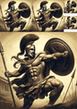Wall Art Poster / Greeting Card / Sticker Sheet – Achilles Collage Cat No. 875