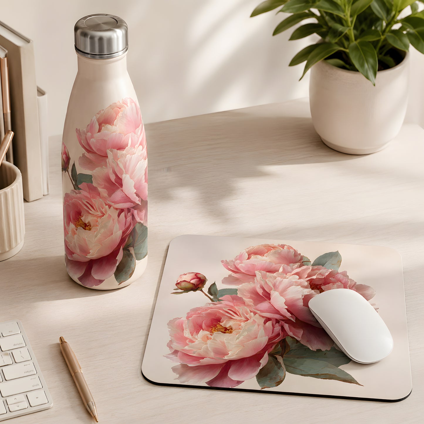 Watercolor Blush Pink Peonies Clipart Set: 36 PNG, Transparent Background Clipart(Instant Download)