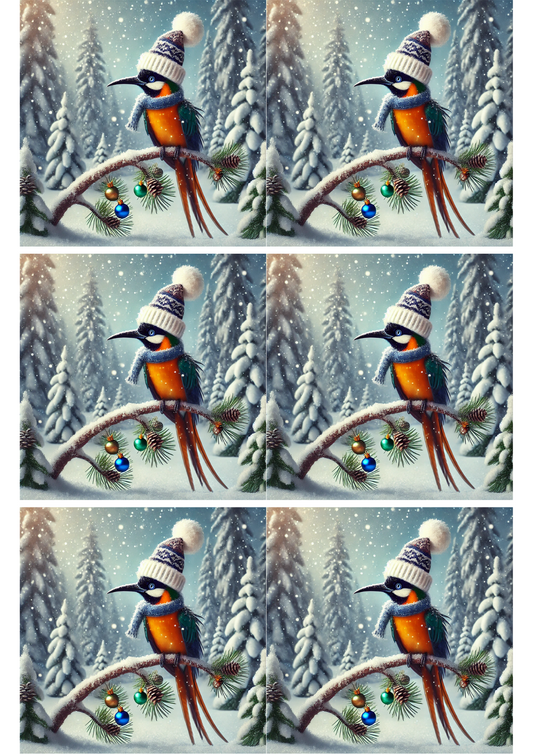 Sticker Sheet Christmas Bird of Paradise Collage Cat. No. 1795