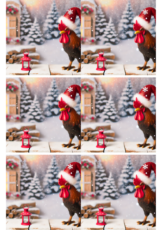 Sticker Sheet Christmas Rooster Collage Cat. No. 1797