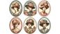 Stickerbogen – Dame mit Hut, Ovale, Kat. Nr. 101