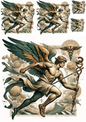 Wall Art Poster / Greeting Card / Sticker Sheet – Hermes Collage Cat No. 919