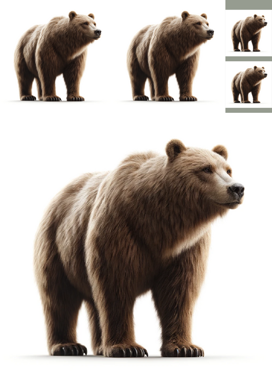 Sticker Sheet – Grizzly Bear Collage Cat No. 1115