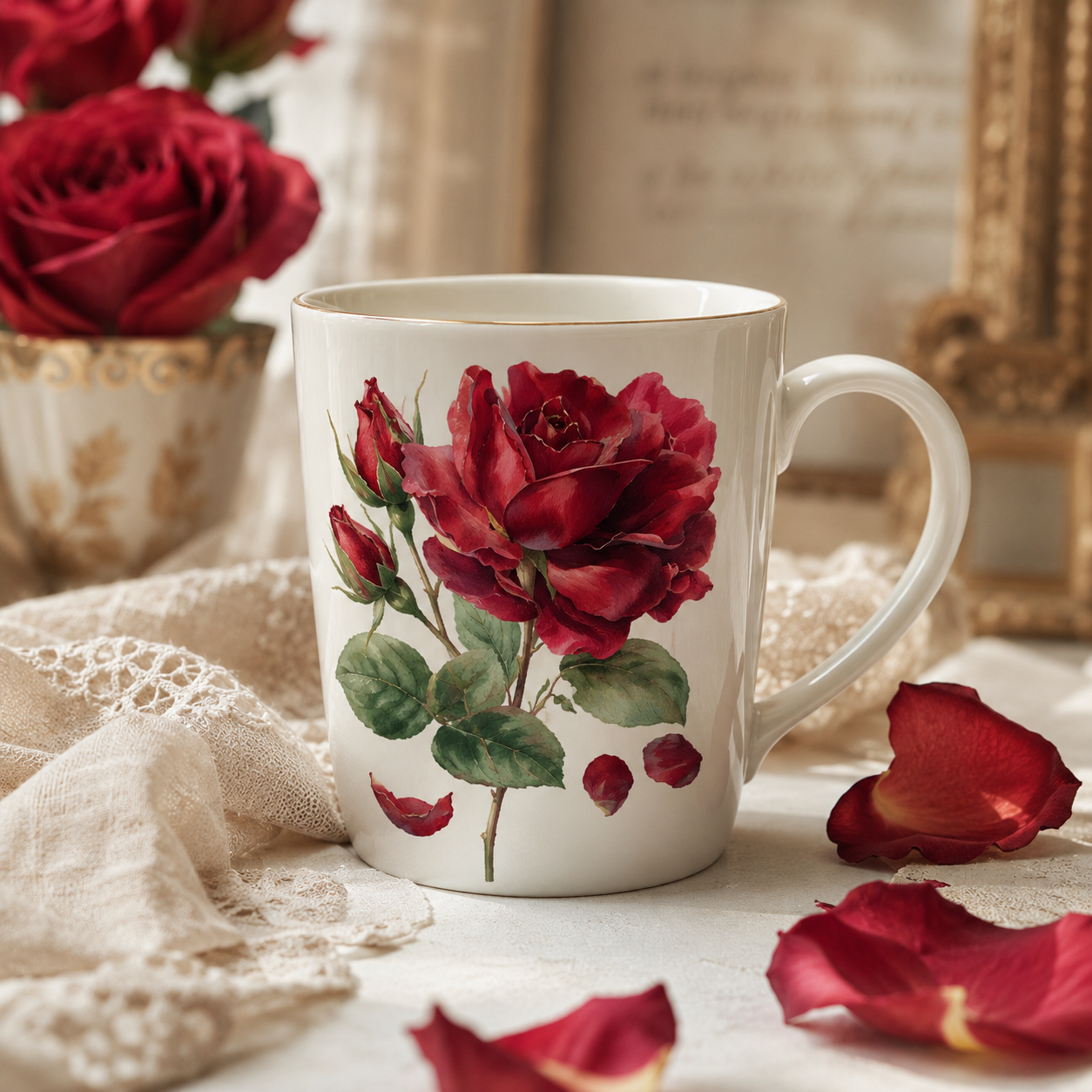 Watercolor Red Roses Clipart Set: 36 PNG, Transparent Background Clipart(Instant Download)