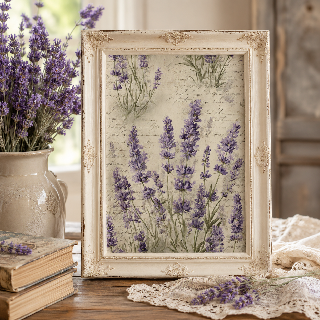 Vintage Lavender Printable Design Sheets – 16 A4 Digital Pages for Crafts (Instant Download)