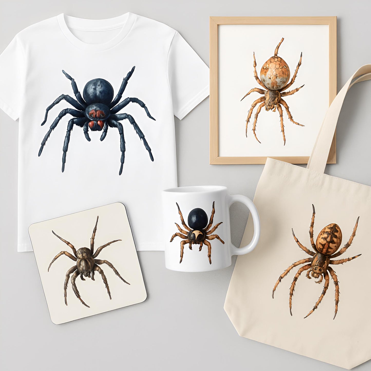 Spooky Halloween Spider Clipart – 24 PNG – Creepy Cute – Transparent Background – High Resolution 300 DPI