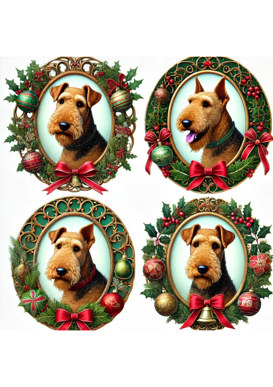Sticker Sheet – Airedale Terrier In Ovals Full Cat. No. 2936