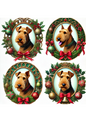 Aufkleberbogen – Airedale Terrier in Ovalen, vollständige Kat.-Nr. 2936