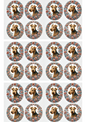 Stickerbogen – Airedale Terrier Blumen in Ovalen Collage Kat. Nr. 2937