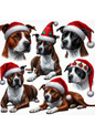 Stickerbogen – Amstaffs in Weihnachtsmützen, vollständige Kat.-Nr. 2940