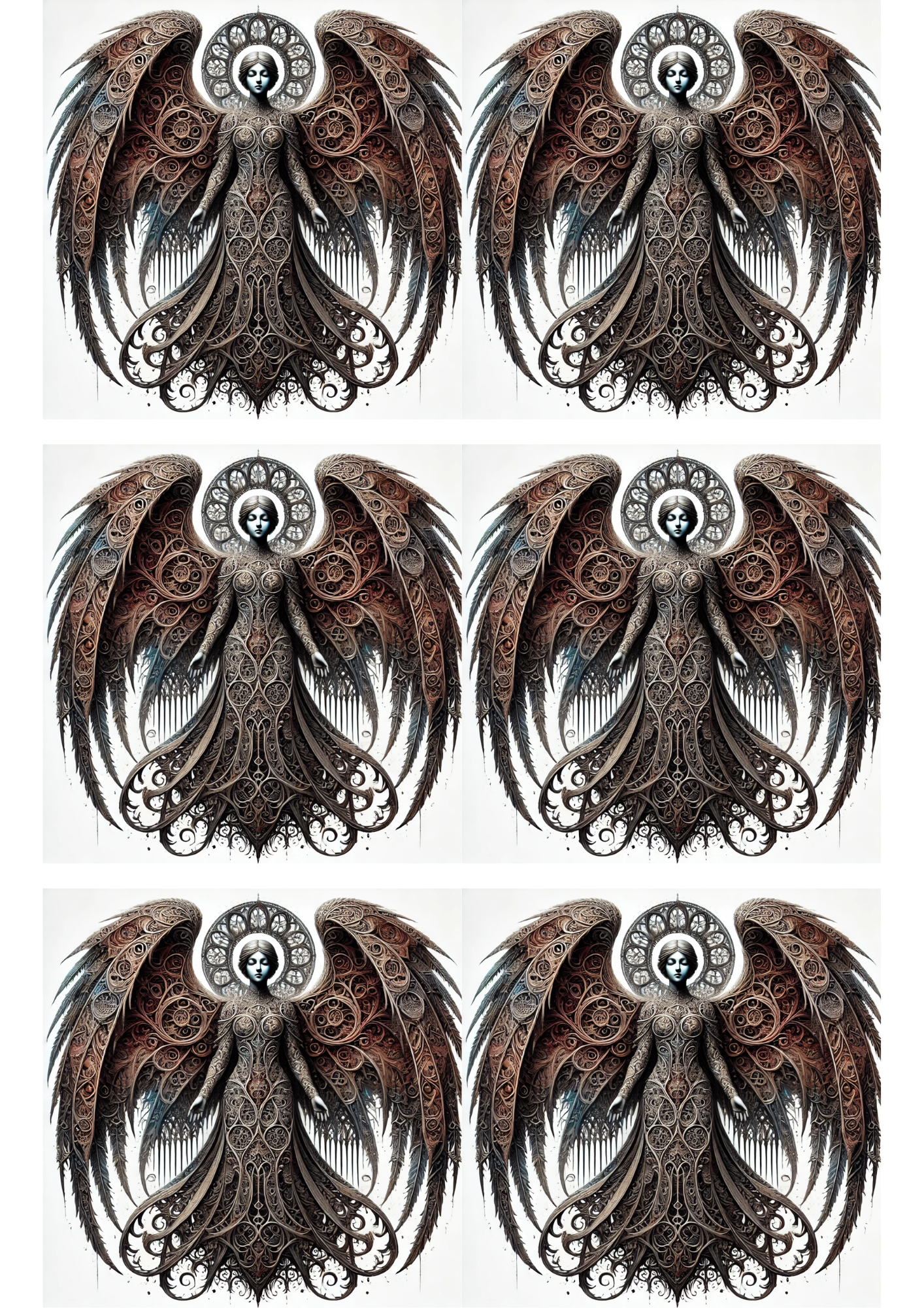 Sticker Sheet Angel Gothic Style Collage Cat. No. 1690