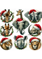 Stickerbogen – Tiere mit Weihnachtsmützen 2, vollständige Kat.-Nr. 2944