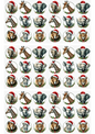 Stickerbogen – Collage mit Tieren in Weihnachtsmützen, Kat.-Nr. 2941
