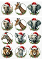 Stickerbogen – Tiere mit Weihnachtsmützen, vollständige Kat.-Nr. 2942