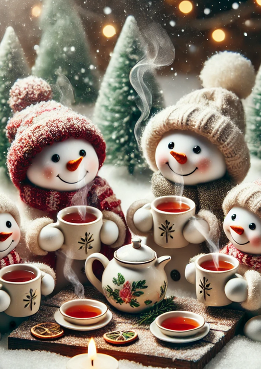 Sticker Sheet Snowmen Drinking Hot Tea Full Cat. No. 1753