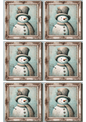 Stickerbogen Schneemann im Zylinder Collage Kat. Nr. 1742