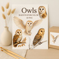 Watercolor Barn Owls Clipart Set: 48 PNG Designs with Transparent Background (Digital Download)