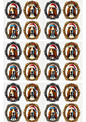 Stickerbogen – Basset Hound mit Weihnachtsmütze, Collage, Kat.-Nr. 2949