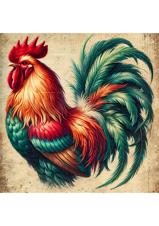 Sticker Sheet Colorful Rooster Full Cat. No. 1759