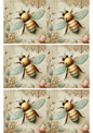 Klistremerkeark Bee Shabby Chic Collage Kat. nr. 1766