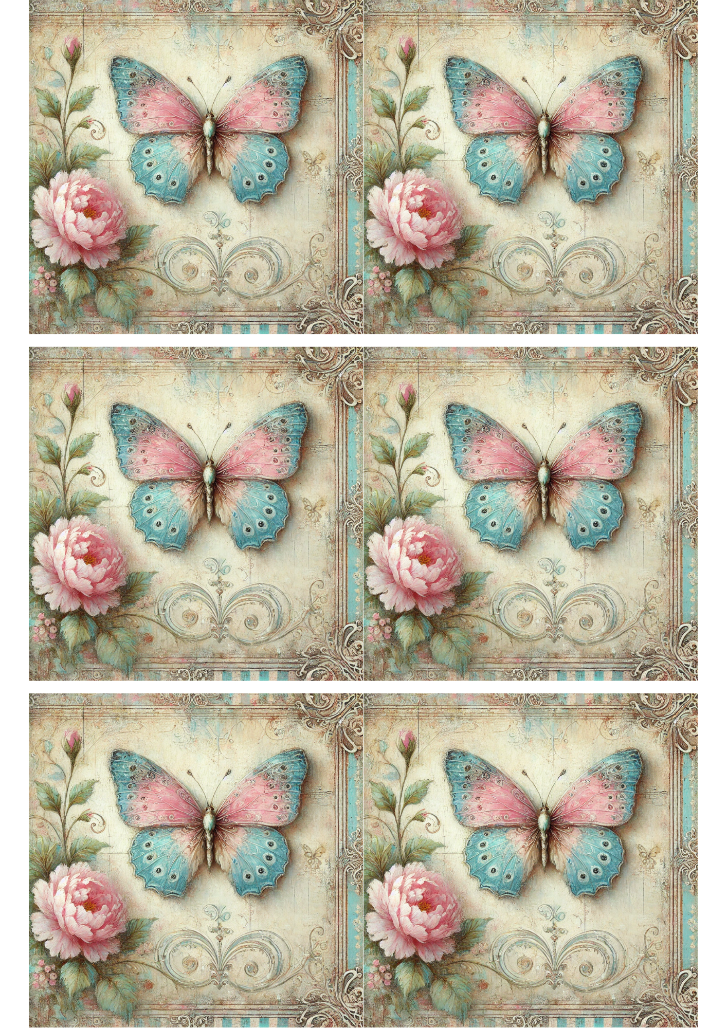 Sticker Sheet Blue Butterfly Collage Cat. No. 1768