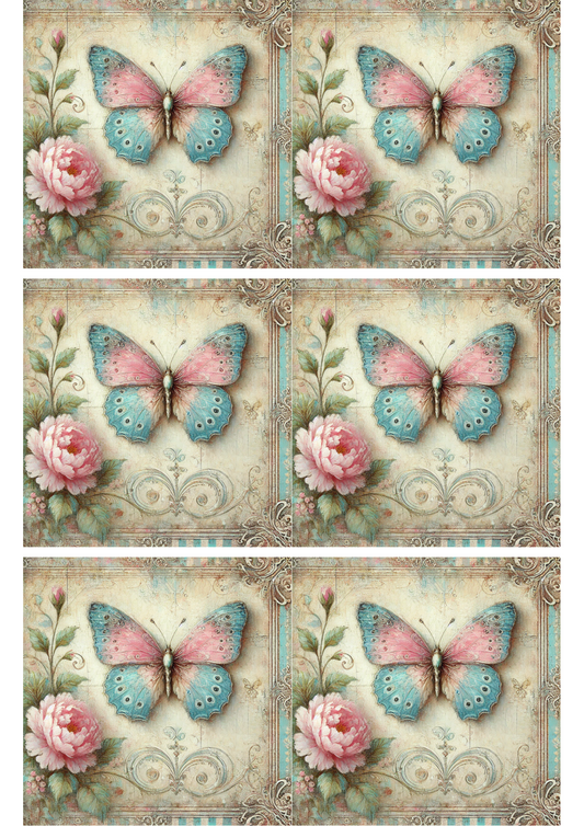 Sticker Sheet Blue Butterfly Collage Cat. No. 1768