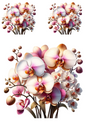 Wall Art Poster / Greeting Card / Sticker Sheet – Orchid Bouquet Collage Cat No. 640