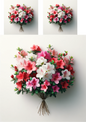 Wall Art Poster / Greeting Card / Sticker Sheet – Azalea Bouquet Collage Cat No. 646