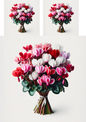 Wall Art Poster / Greeting Card / Sticker Sheet – Cyclamen Bouquet Collage Cat No. 656