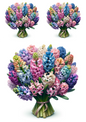 Wall Art Poster / Greeting Card / Sticker Sheet – Bouquet of Hyacinths 2 Collage Cat No. 674