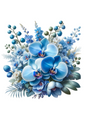 Wall Art Poster / Greeting Card / Sticker Sheet – Bouquet of Orchids Full Cat No. 729