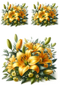 Wall Art Poster / Greeting Card / Sticker Sheet – Bouquet of Yellow Lilies Collage Cat No. 736