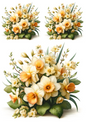 Wall Art Poster / Greeting Card / Sticker Sheet – Bouquet of Daffodils Collage Cat No. 738