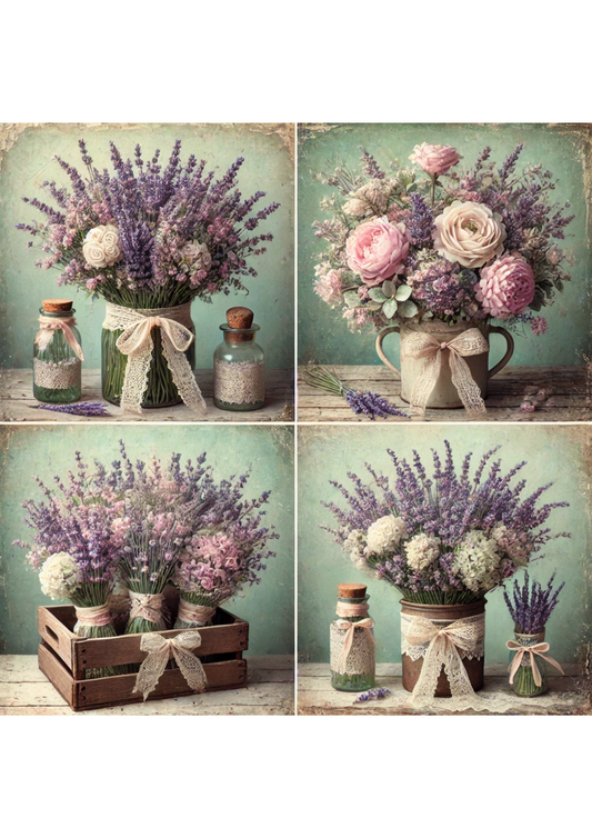 Sticker Sheet Lavender Bouquets Full Cat. No. 1857
