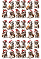 Stickerbogen – Bulldogge mit Weihnachtsmütze, Collage, Kat.-Nr. 2957