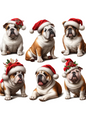 Stickerbogen – Bulldogge mit Weihnachtsmütze, vollständige Kat.-Nr. 2958