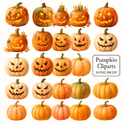 Halloween Watercolor Mega Clipart Bundle – 800+ PNG – Witches, Castles, Ghosts, Pumpkins, Skeletons, Magic Elements and much more – 300 DPI