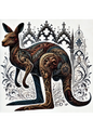 Klistremerkeark Kenguru Gotisk Stil Full Kat. Nr. 1701