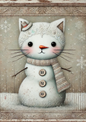 Stickerbogen Katze Schneemann Voll Kat. Nr. 1786
