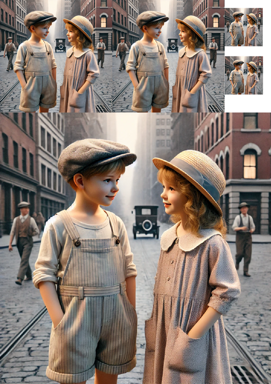 Sticker Sheet Boy And Girl In New York Collage Cat. No. 1261