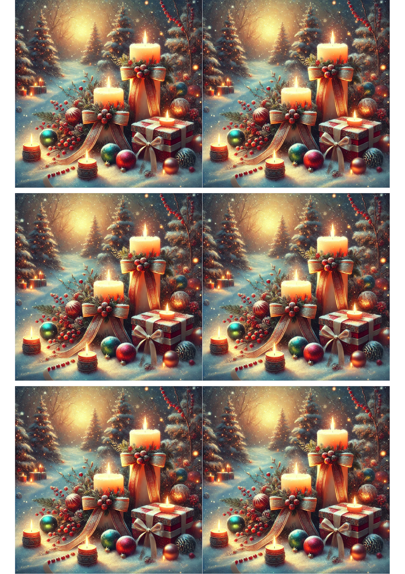 Sticker Sheet Christmas Candles Collage Cat. No. 1793