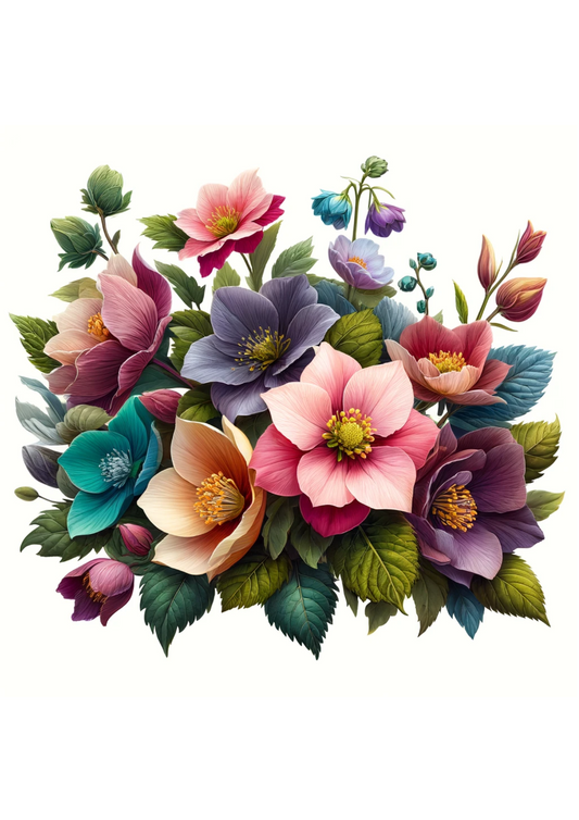 Sticker Sheet – Hellebore Bouquet Full Cat No. 1018