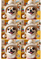 Stickerbogen – Chihuahua-Hund mit Wintermütze, Collage, Kat.-Nr. 2563