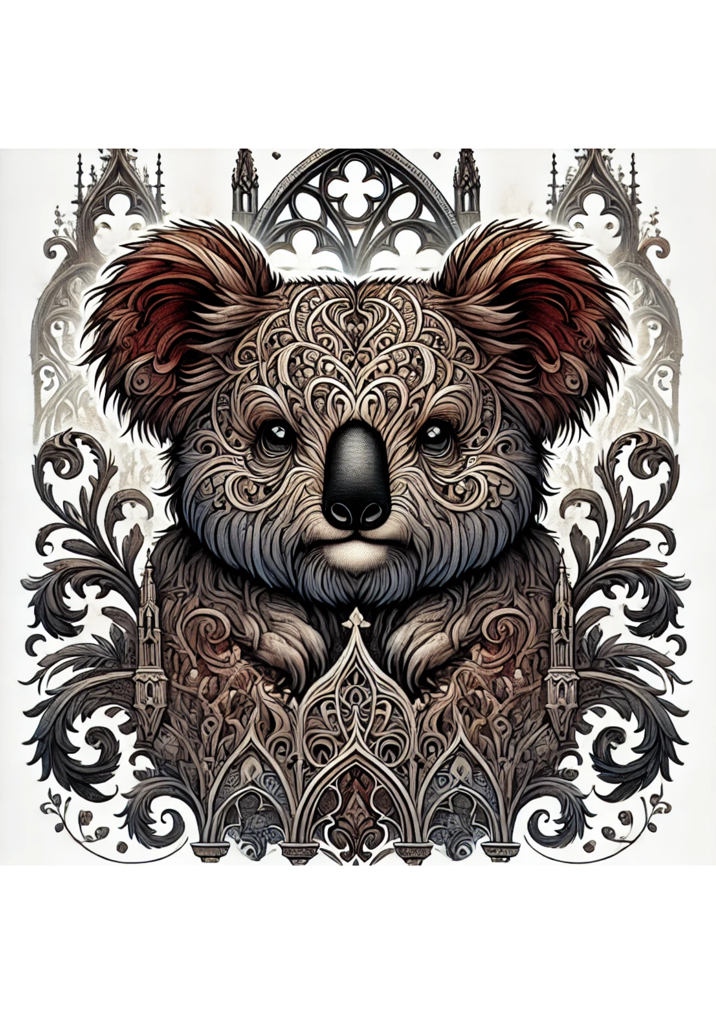Sticker Sheet Coala Bear Gothic Style Full Cat. No. 1705